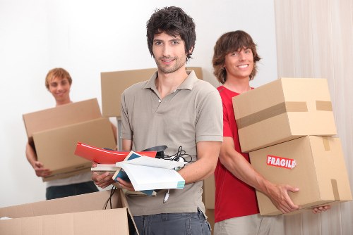 Careful wrapping and boxing of fragile household items