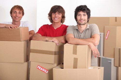 Office furniture and equipment prepared for a Highbury commercial move