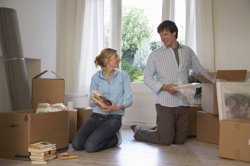 Loading furniture into a van during a Highbury move