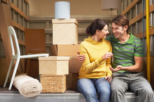 Careful packing and transport of student belongings in Highbury